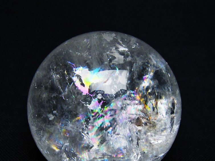 虹入り ヒマラヤ水晶 丸玉 35mm [t91-9231] 2枚目
