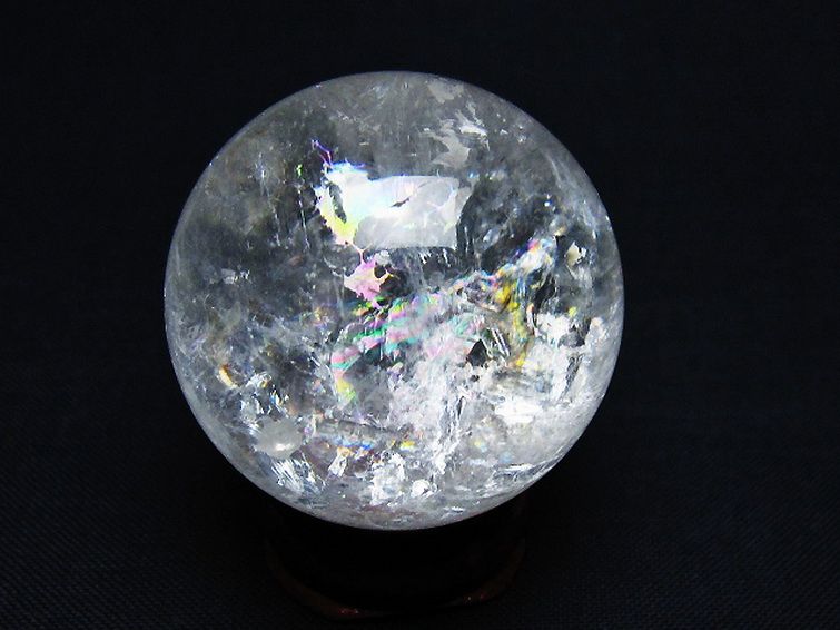 虹入り ヒマラヤ水晶 丸玉 35mm [t91-9231] 3枚目