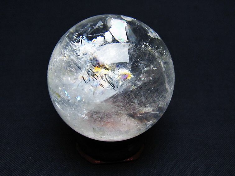 虹入り ヒマラヤ水晶 丸玉 38mm [t91-9245] 3枚目