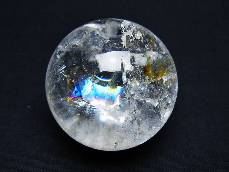 虹入り ヒマラヤ水晶 丸玉 36mm [t91-9247] 1枚目
