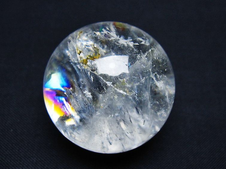 虹入り ヒマラヤ水晶 丸玉 34mm [t91-9255] 1枚目