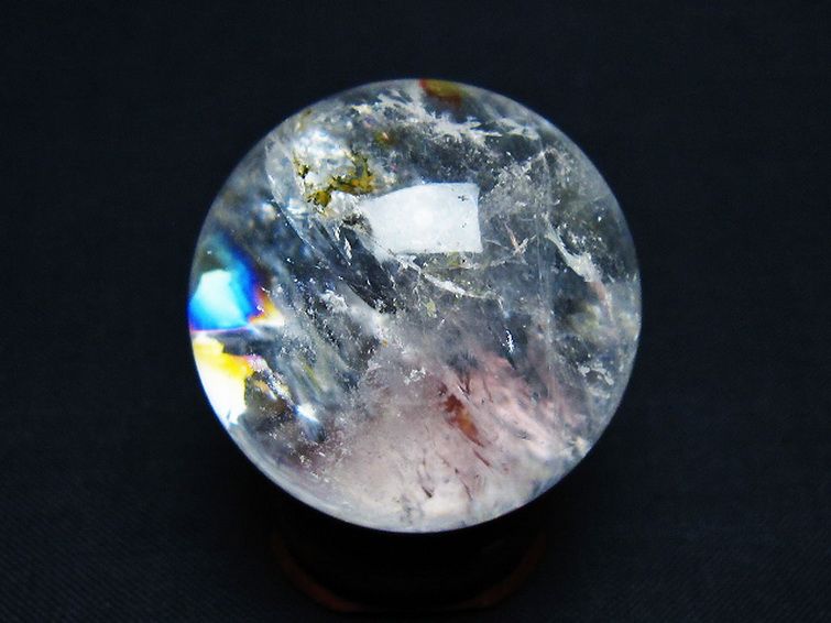虹入り ヒマラヤ水晶 丸玉 34mm [t91-9255] 3枚目