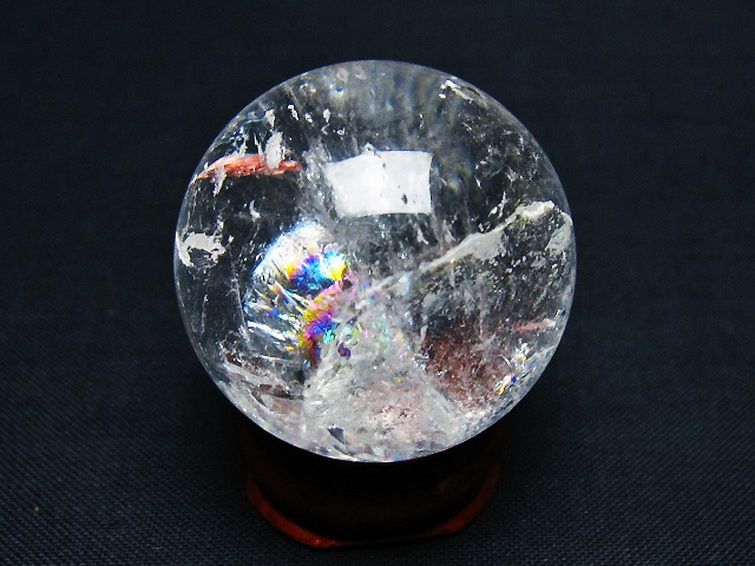 虹入り ヒマラヤ水晶 丸玉 33mm [t91-9256]