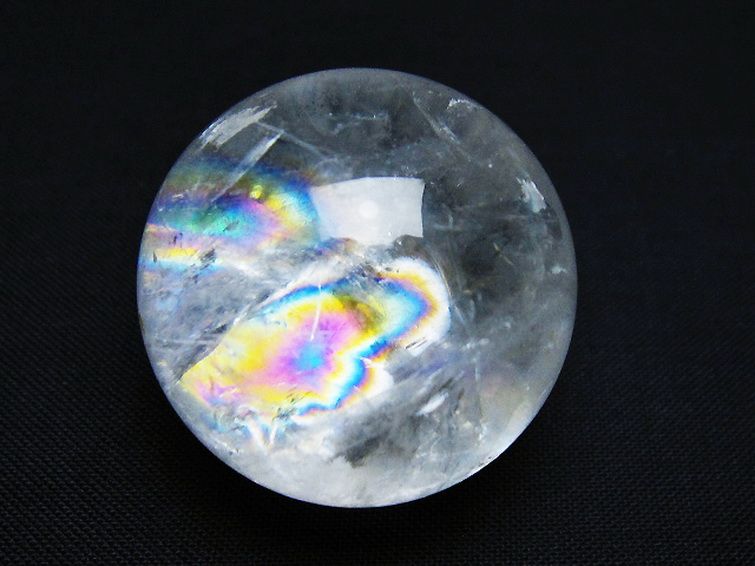 虹入り ヒマラヤ水晶 丸玉 32mm [t91-9267] 1枚目