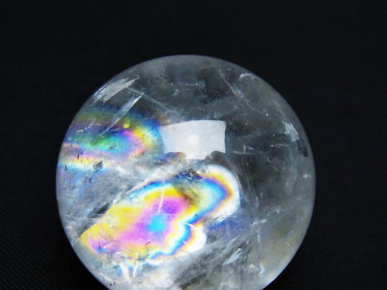 虹入り ヒマラヤ水晶 丸玉 32mm [t91-9267] 2枚目