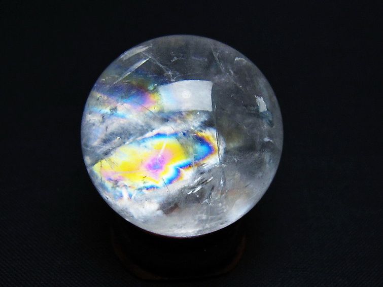 虹入り ヒマラヤ水晶 丸玉 32mm [t91-9267] 3枚目