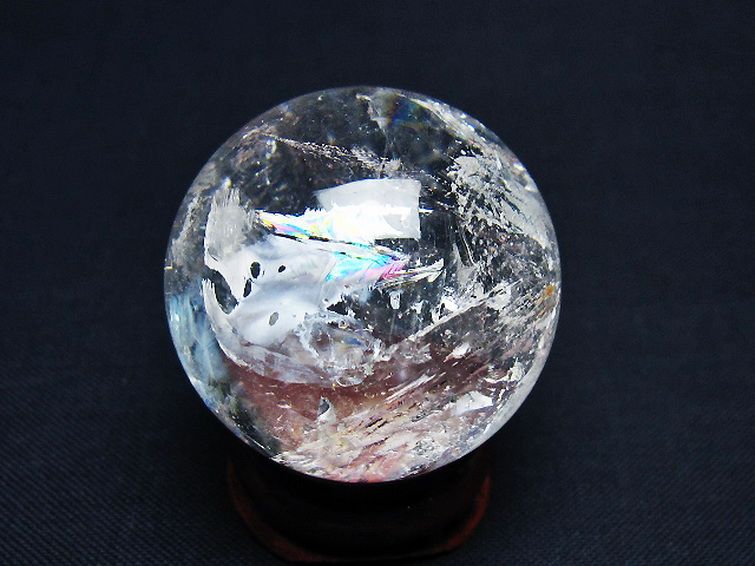 虹入り ヒマラヤ水晶 丸玉 32mm [t91-9268] 3枚目