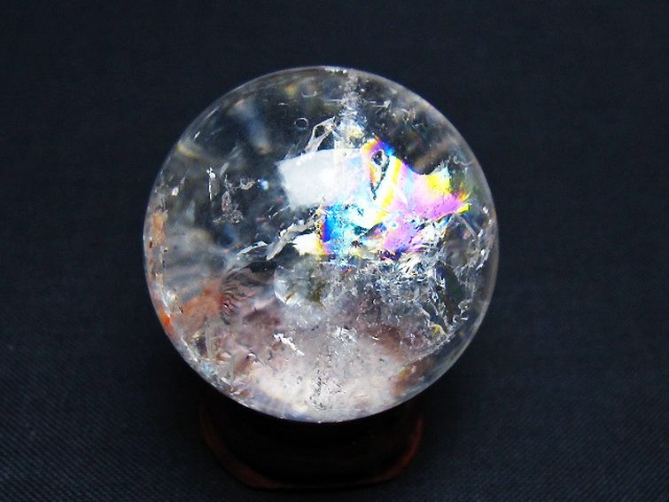 虹入り ヒマラヤ水晶 丸玉 34mm [t91-9274] 3枚目