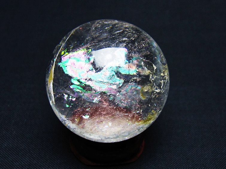 虹入り ヒマラヤ水晶 丸玉 35mm [t91-9278] 3枚目
