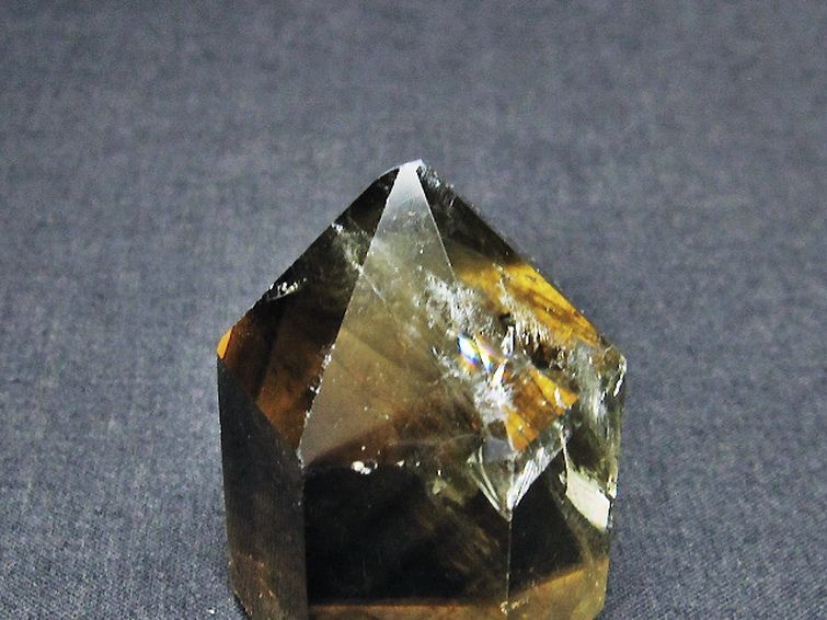 虹入り シトリン水晶 六角柱[T98-1927] 1枚目