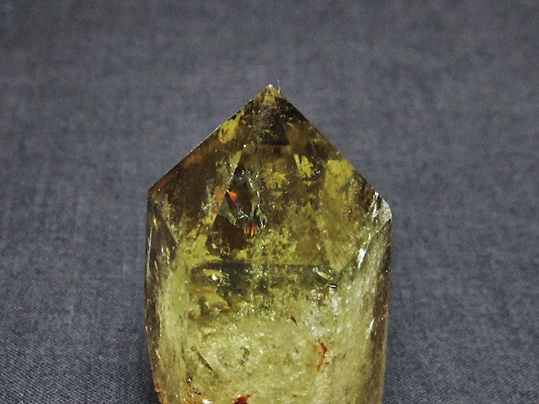 虹入り シトリン水晶 六角柱 [t98-1943] 1枚目