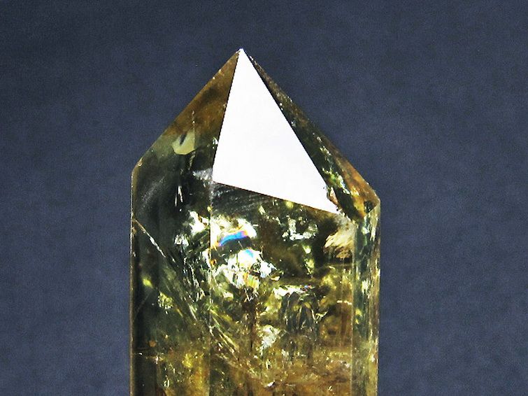 虹入り シトリン水晶 六角柱 [t98-2025] 1枚目
