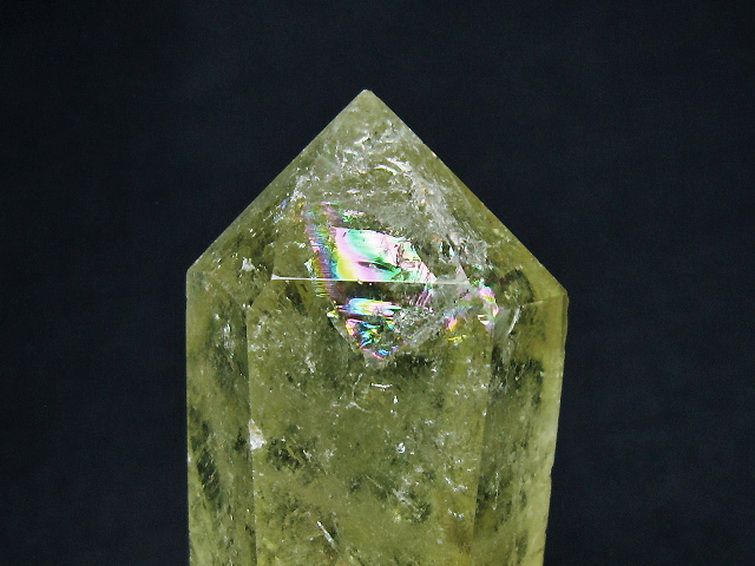 虹入り シトリン水晶 六角柱[T98-2221] 1枚目