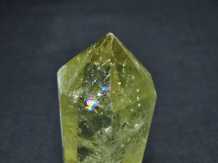 虹入り シトリン水晶 六角柱[T98-2224] 1枚目