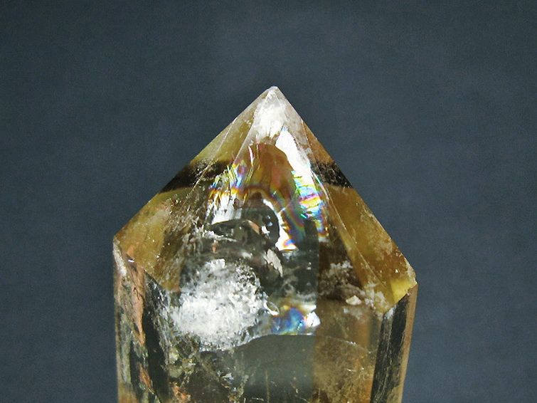虹入り シトリン水晶 六角柱[T98-2252] 1枚目