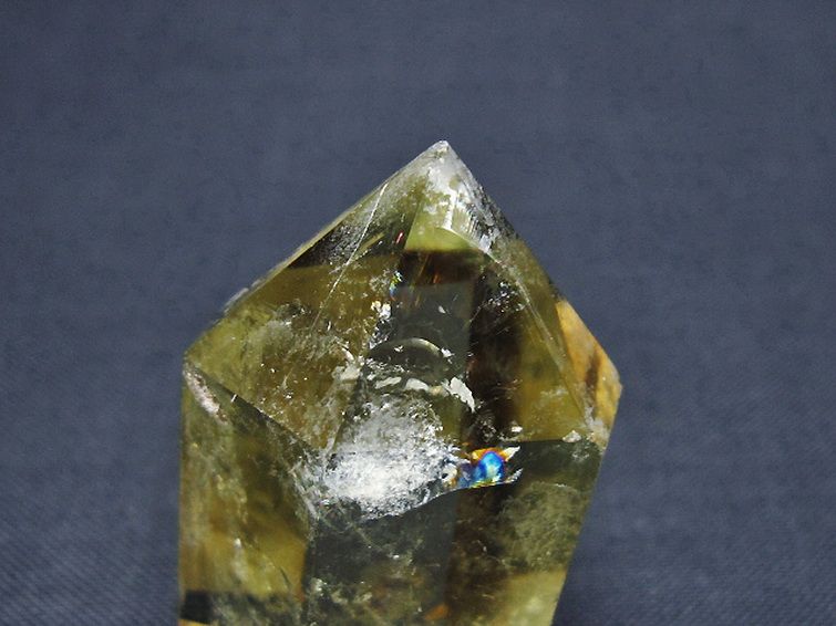 虹入り シトリン水晶 六角柱[T98-2252] 2枚目