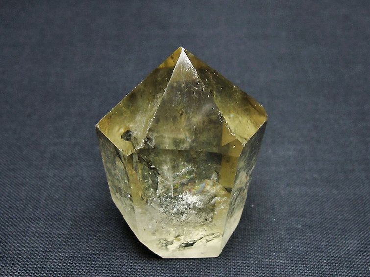 虹入り シトリン水晶 六角柱[T98-2256] 2枚目