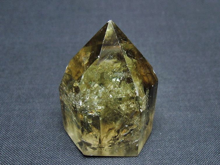 虹入り シトリン水晶 六角柱[T98-2350] 1枚目
