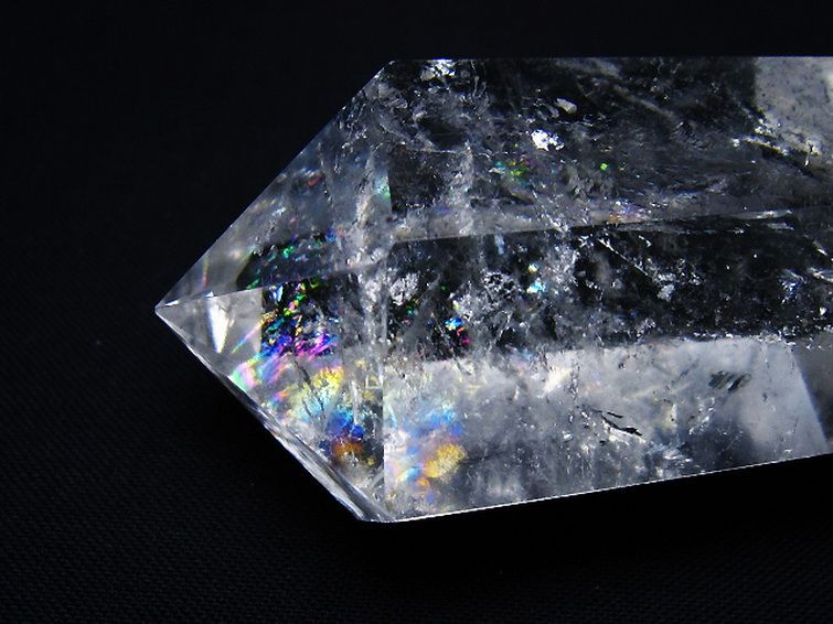 まる　2点　水晶 虹入り ヒマラヤ水晶ダブルポイント [t98-2744]
