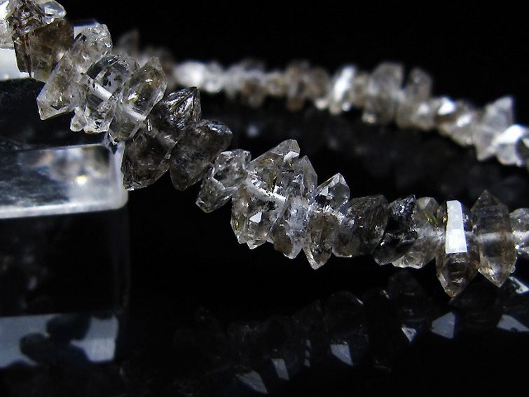 スティブナイト（輝安鉱）入り | ハーキマーダイヤモンド水晶 ブレスレット [T99-5871] 3枚目