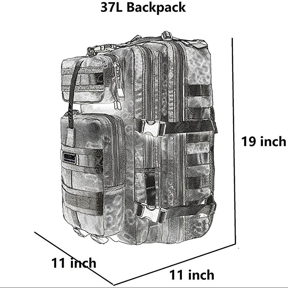 サイバトロン公式 バックパック タクティカル MOLLE 防水 軽量