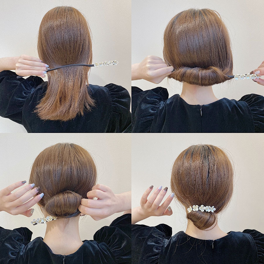 ヘアアクセサリー キラキラ パーティー お団子ヘア シニヨン ヘアアレンジスティック ヘアピン 簡単 真珠 ヘアメーカー ヘアアクセサリー 髪飾り 上品 メール便送料無料 代購幫