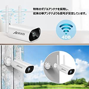 ANRAN 防犯カメラ セット 屋外 家庭用 ワイヤレス wifi 工事不要