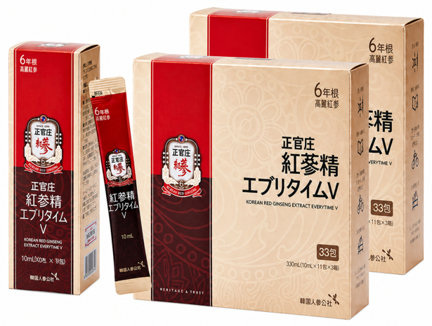 【正官庄 日本公式】紅参精エブリタイムV (バリュー) 2箱 (10ml×66包)│正官庄(ジョンガンジャン) 6年根 高麗人参 エキス 100% 1包1000mg サプリ 朝鮮人参 紅参