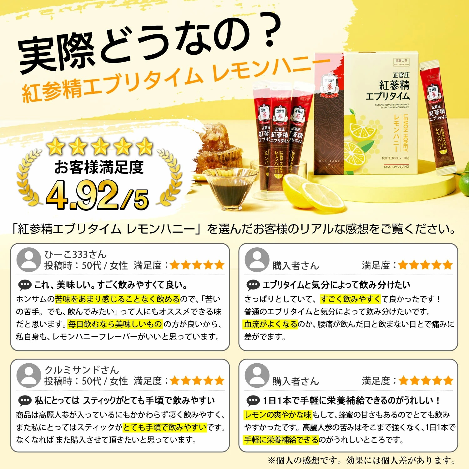 正官庄 【正官庄 日本公式】紅参精エブリタイムレモンハニー 20包