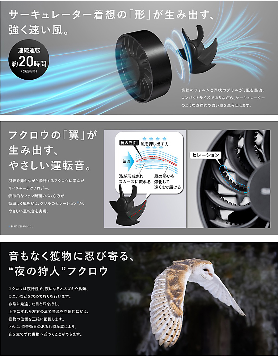 シャープ プラズマクラスターオウルフローハンディファンPJ-HS01-P