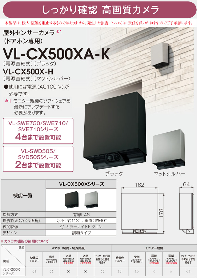 屋外センサーカメラ(ドアホン専用) 防犯カメラ...の詳細画像1