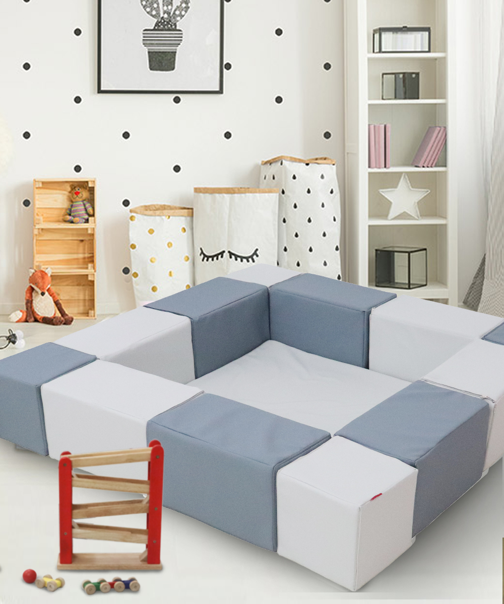 クッションマット　ブロック キッズブロック Aセット 140×140cm | ブロック クッション