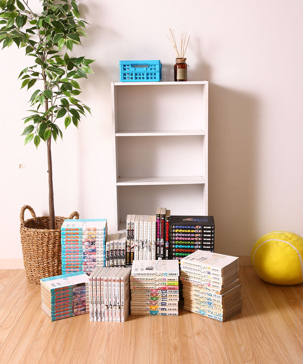 本棚 4段 コミック収納 41.8×18.5×89cm ホワイト HP9418WH 不二貿易