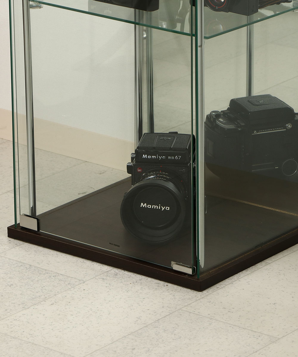ガラス コレクションケース 4段 背面ミラー 幅42.5cm 不二貿易