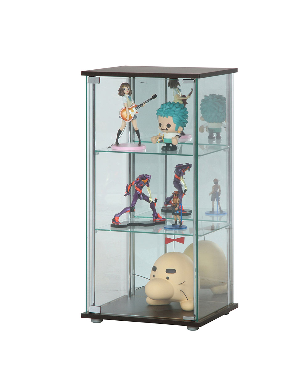 ガラス コレクションケース 3段 背面ミラー 幅42.5cm 不二貿易