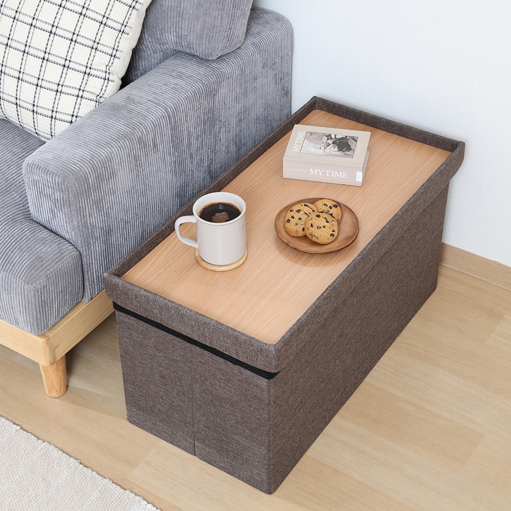 不二貿易 テーブルにもなる 収納 ベンチ 1台3役 70×35×35cm 折りたたみ