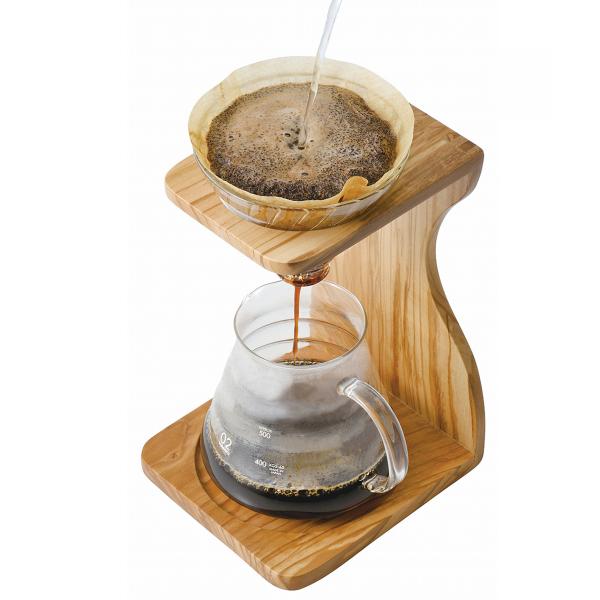 HARIO V60 オリーブウッドスタンドセット 1〜4杯用 ペーパーフィルター