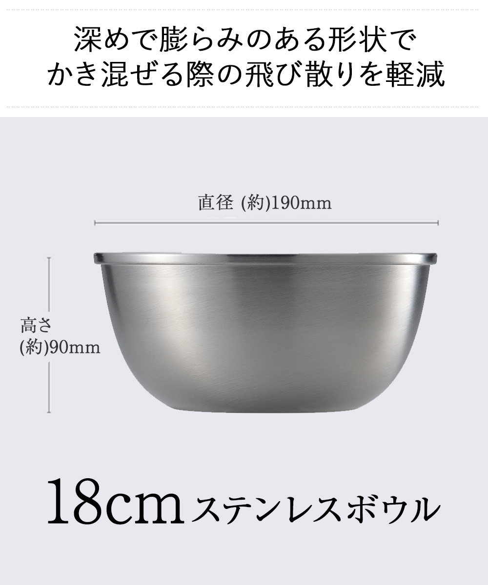 ステンレス ボール 18cm 深型 eN-004 enzo 新潟 燕三条 日本製 和平