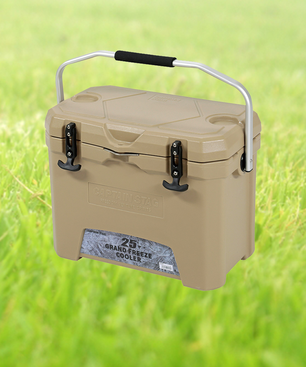 CAPTAIN STAG - CAPTAIN STAG グランドフリーズ クーラー25L 爆買 クーラーボックス 25L 大容量 グランドフリーズ クーラー