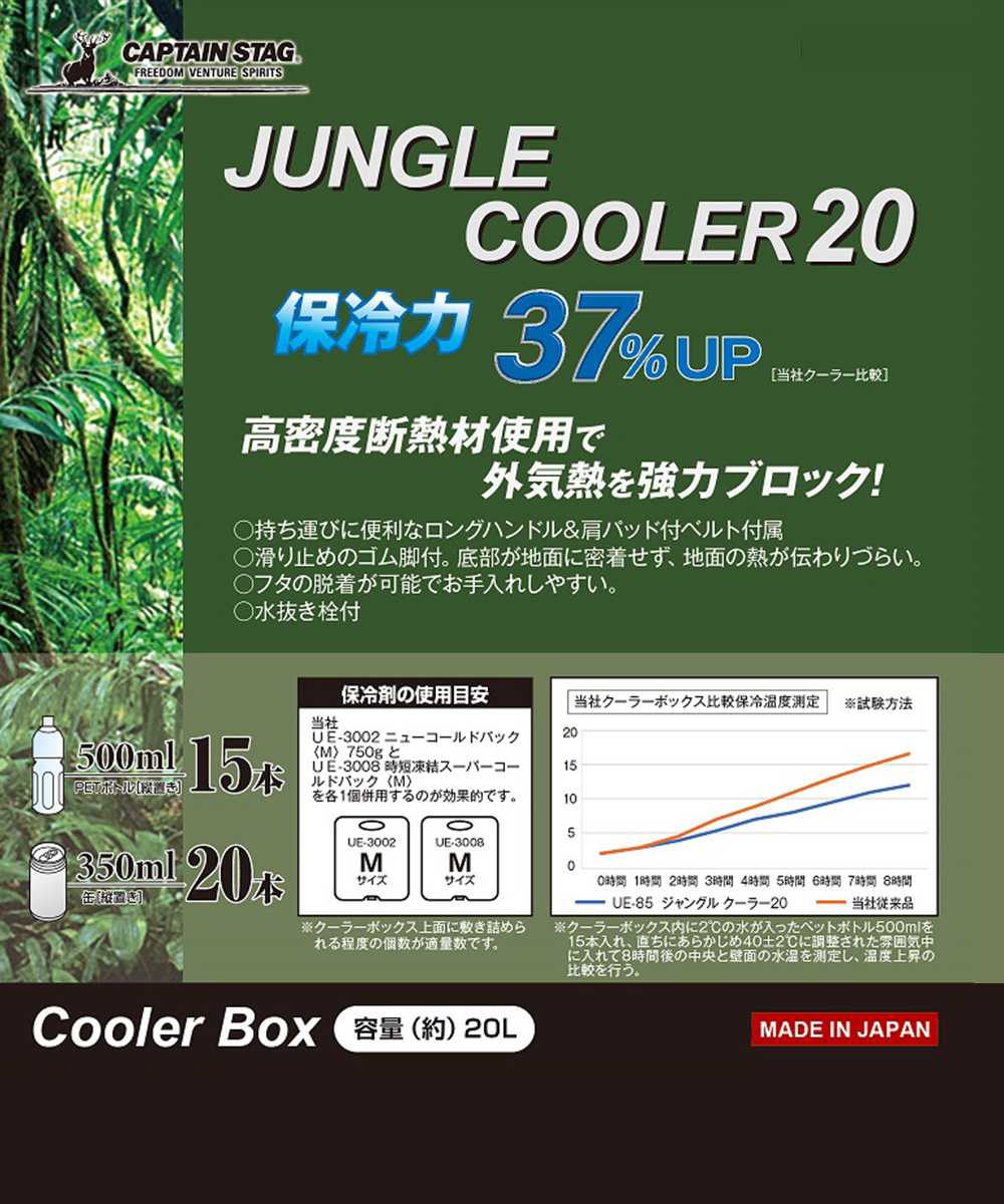 オルプラ　3個セット　クーラーキャッチャー クーラーボックス 20L ジャングルクーラー オリーブ CAPTAIN STAG UE