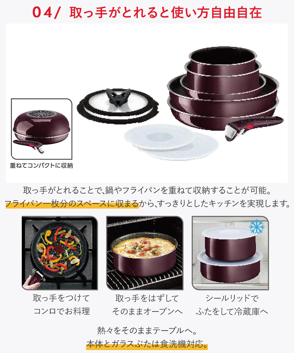 T-fal インジニオ・ネオ ヴィンテージボルドー・インテンス セット10