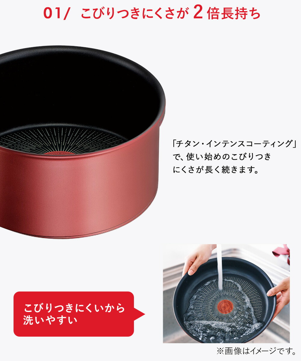 ティファール IH ルージュ・アンリミテッド ソースパン 20cm ガス火 鍋