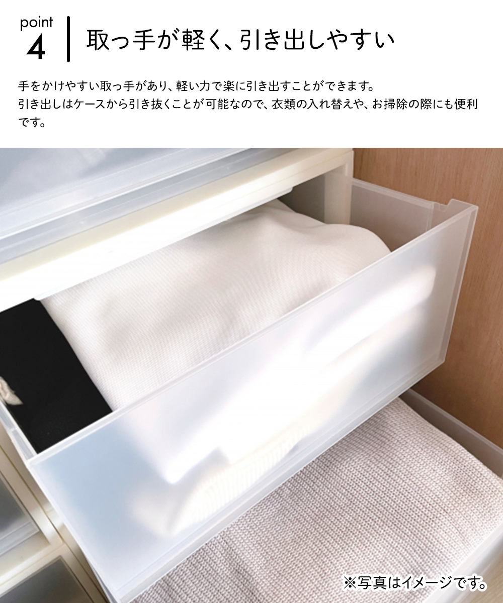 クローゼット 収納ケース 引き出し ファインコンテナ 深型 4個セット