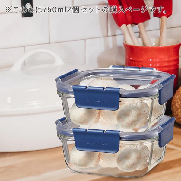 耐熱ガラス 保存容器 750ml 2個セット | 密閉 おしゃれ 耐熱 透明 密閉