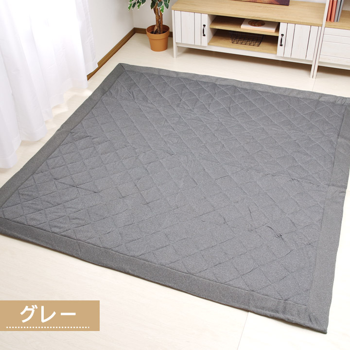 デニム調ラグマット　カーペット　ジョイントマット　絨毯　ブラウン　Lサイズ ジョイントマット デニム調 4枚入り 60cm 厚さ0.8cm 0.94畳分