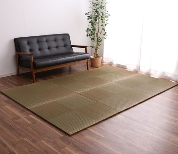 置き畳 い草 9枚組「 シンプルノア 」約82×82×1.7cm 9P (同色9枚組)ユニット畳 システム畳 消臭 日本製 爆買_1