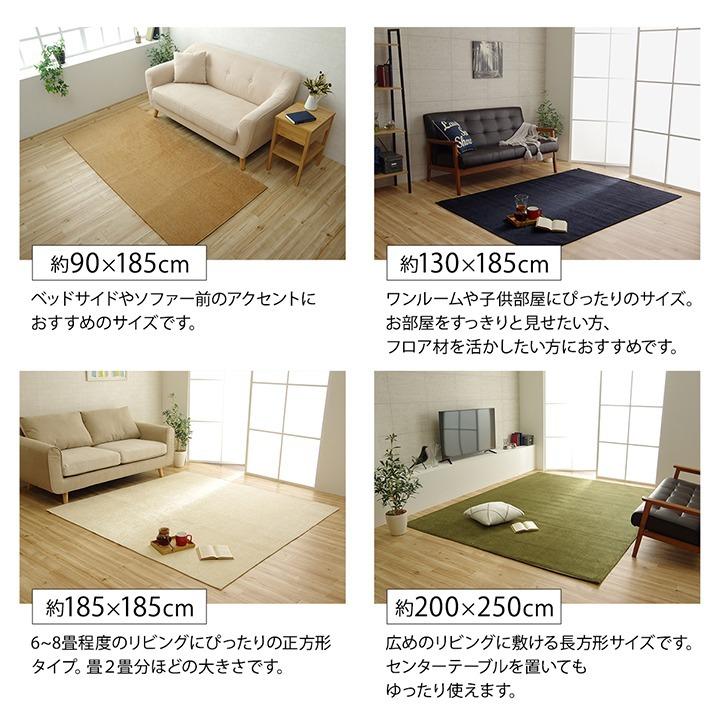 イケヒコ ラグ シェニール織 長方形 7色展開 「モデルノ」 約90×185cm