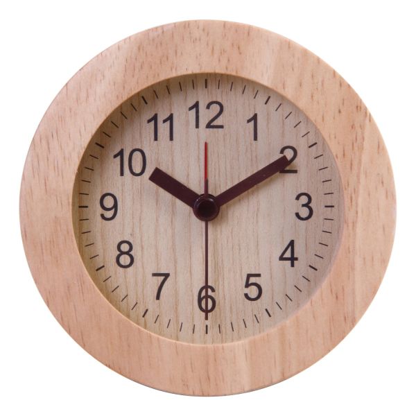 置時計 ウッド ラウンド ブラウン/ナチュラル/ホワイト ウッド風 シンプル 置き時計 おしゃれ かわいい｜seikatsusouzouya｜03