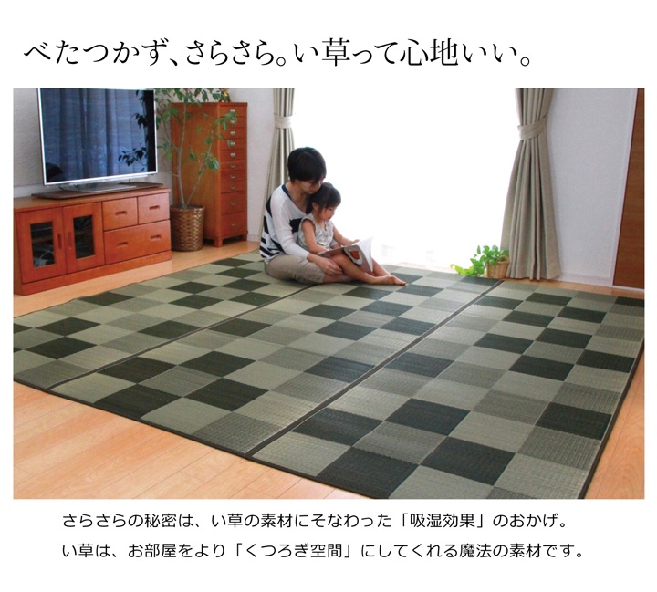 【在庫セール】イケヒコ い草 ラグ カーペット ブロック2 約140×200cm イケヒコ い草 カーペット「 Fブロック2 」（裏：ウレタン)140×200cm