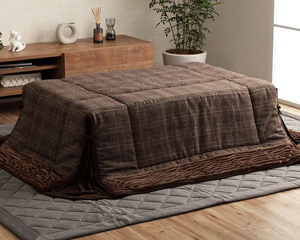 【新品・3営業日で発送】イケヒコ こたつ 掛け布団 バラン省スペース 約180×180cm ブラウン 正方形 単品 カジュアル チェック モダン #6845909 こたつ 掛け布団 バラン省スペース モダン 洗える 約180×220